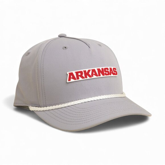 Arkansas Razorbacks ARKANSAS Red 3D Five Panel Classic Rope Hat- Grey/ White - Picture 1 of 3